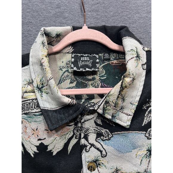 Rebel Vengeance Tapestry Jacket w/ A Cherub & Oasis Print Mens Size XL NWT - Picture 6 of 12